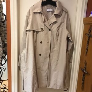 T TAHARI KAKI TRENCH COAT 3X